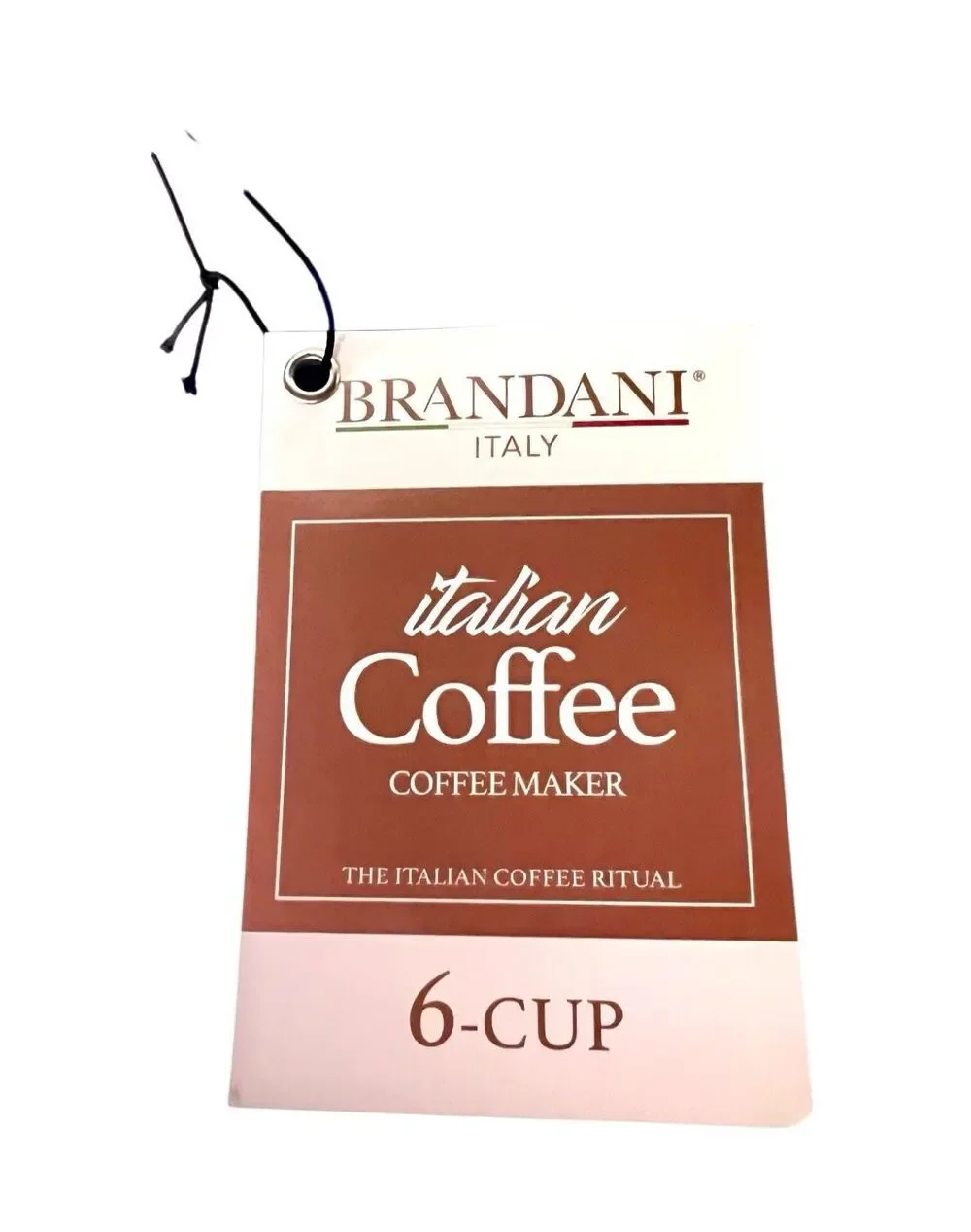 Brandani Italian Coffee Maker Moka Pot Blue Majolica Aluminum 6 Cup Espresso NEW